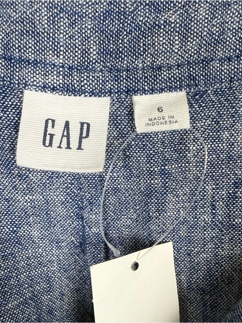 Gap Chambray Linen Blend Midi Skirt Tulip Hem Pockets Button Front Size 6 NWT - Picture 5 of 7